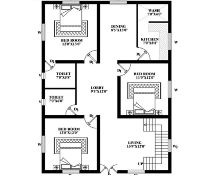 30 X 40 Floor Plan